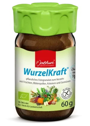 WurzelKraft Feingranulat von P. Jentschura mit Früchten