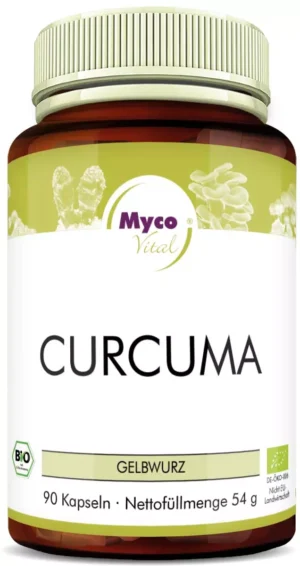 MycoVital_ Eine Flasche Kurkuma.